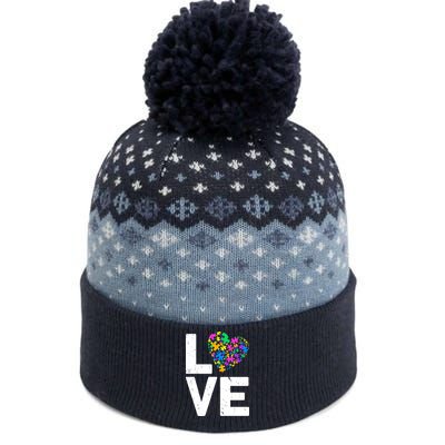 Love Autism Heart The Baniff Cuffed Pom Beanie