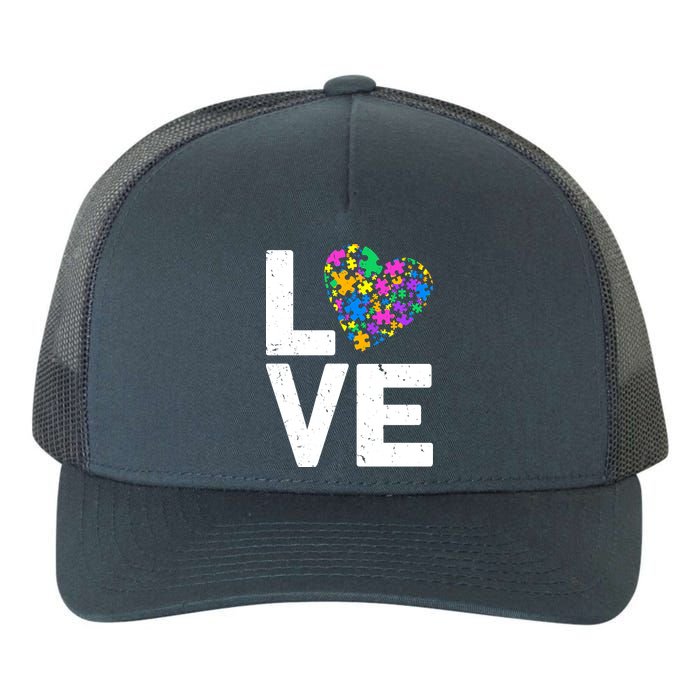 Love Autism Heart Yupoong Adult 5-Panel Trucker Hat