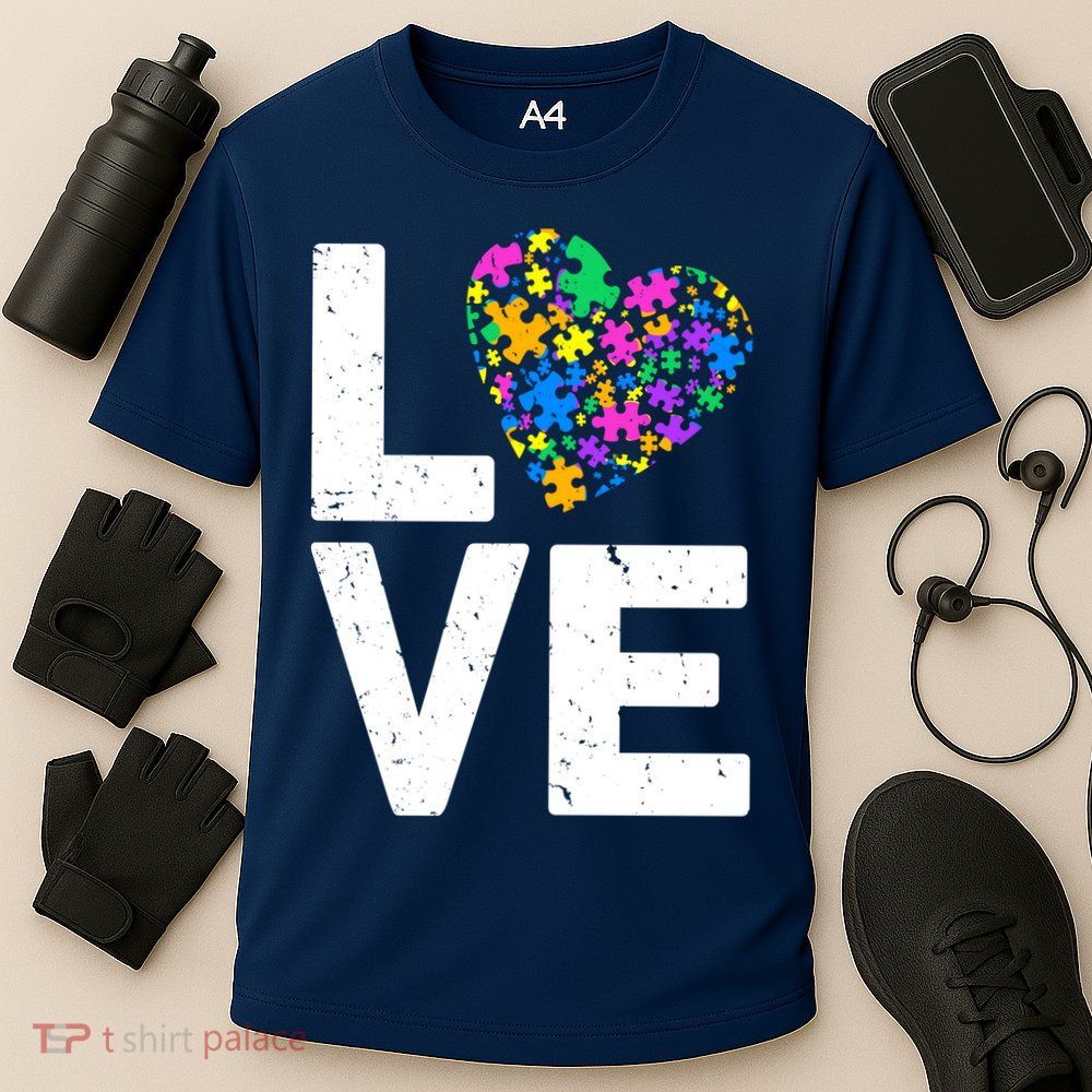 Love Autism Heart Performance Shirt
