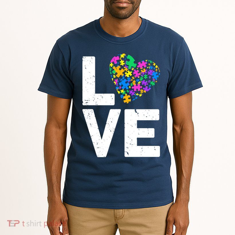 Love Autism Heart Tall T-Shirt