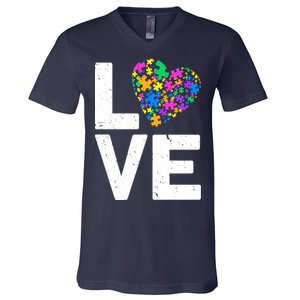 Love Autism Heart V-Neck T-Shirt