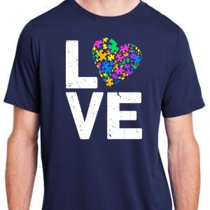 Love Autism Heart Adult ChromaSoft Performance T-Shirt