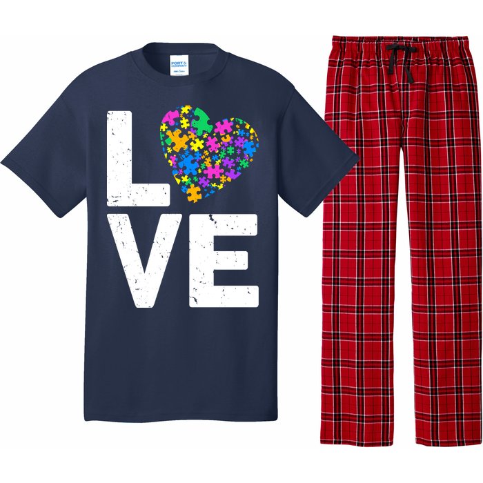 Love Autism Heart Pajama Set