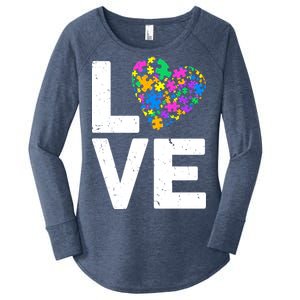 Love Autism Heart Women's Perfect Tri Tunic Long Sleeve Shirt