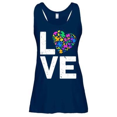 Love Autism Heart Ladies Essential Flowy Tank