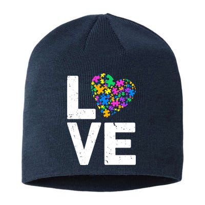 Love Autism Heart Sustainable Beanie