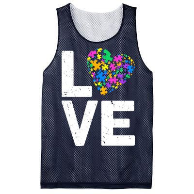 Love Autism Heart Mesh Reversible Basketball Jersey Tank