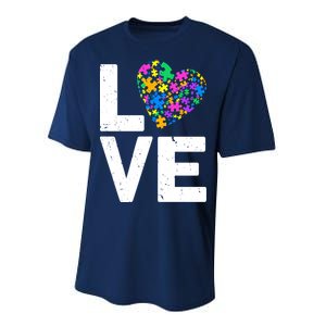 Love Autism Heart Performance Sprint T-Shirt