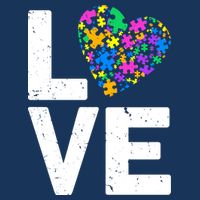Love Autism Heart Womens Tank Top