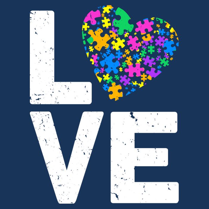 Love Autism Heart Womens Tank Top