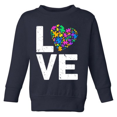 Love Autism Heart Toddler Sweatshirt