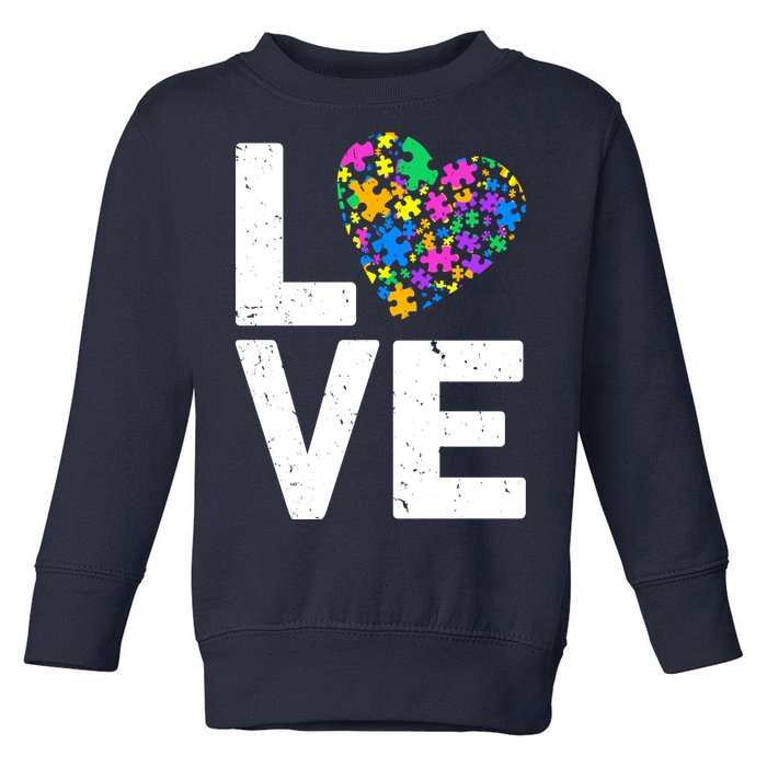 Love Autism Heart Toddler Sweatshirt