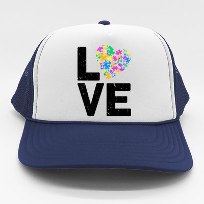 Love Autism Heart Trucker Hat