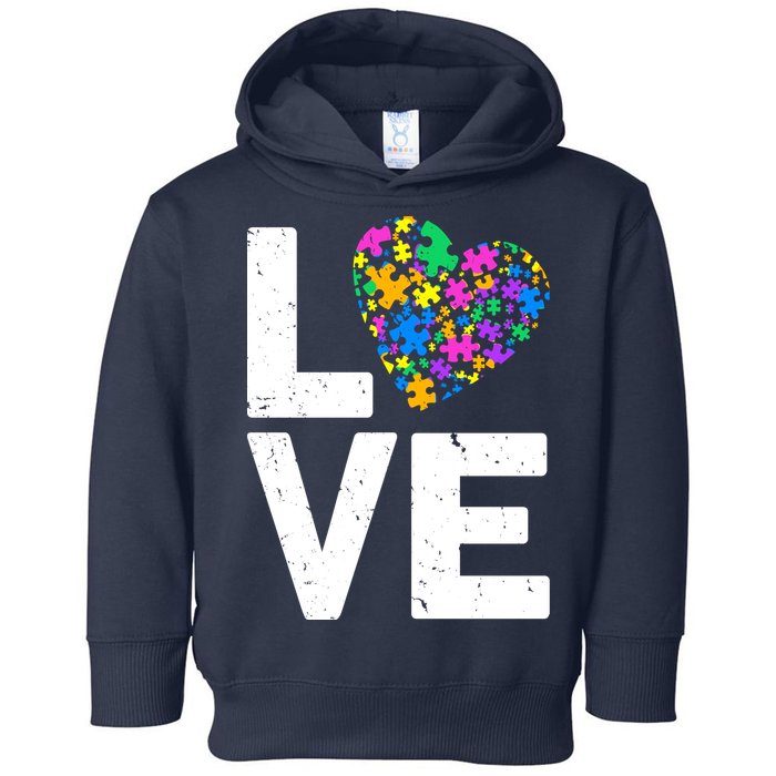 Love Autism Heart Toddler Hoodie