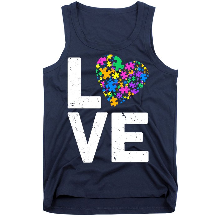 Love Autism Heart Tank Top