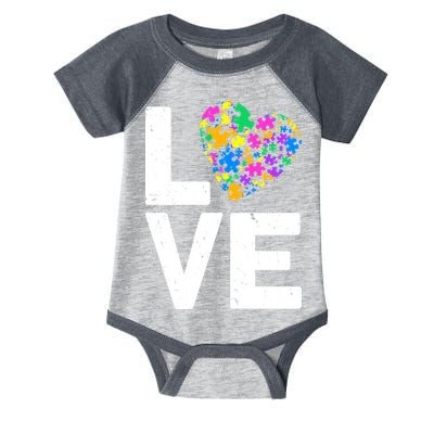 Love Autism Heart Infant Baby Jersey Bodysuit