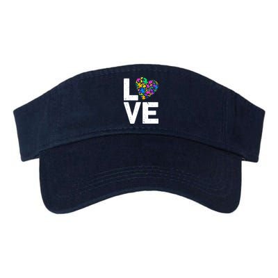 Love Autism Heart Valucap Bio-Washed Visor