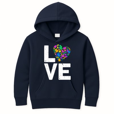 Love Autism Heart Kids Hoodie