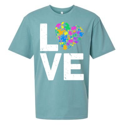 Love Autism Heart Sueded Cloud Jersey T-Shirt