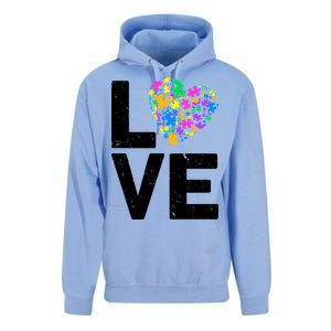 Love Autism Heart Unisex Surf Hoodie