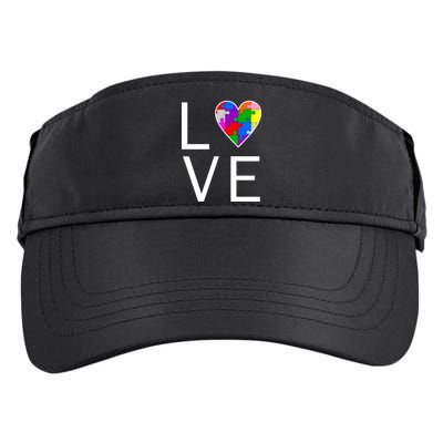 Love Autism Heart Puzzle Pieces Adult Drive Performance Visor