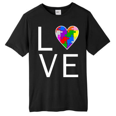 Love Autism Heart Puzzle Pieces Tall Fusion ChromaSoft Performance T-Shirt