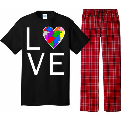 Love Autism Heart Puzzle Pieces Pajama Set