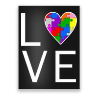 Love Autism Heart Puzzle Pieces Poster