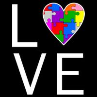 Love Autism Heart Puzzle Pieces Poster