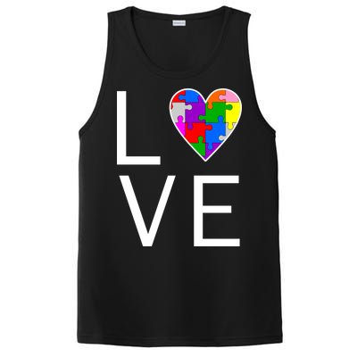 Love Autism Heart Puzzle Pieces PosiCharge Competitor Tank