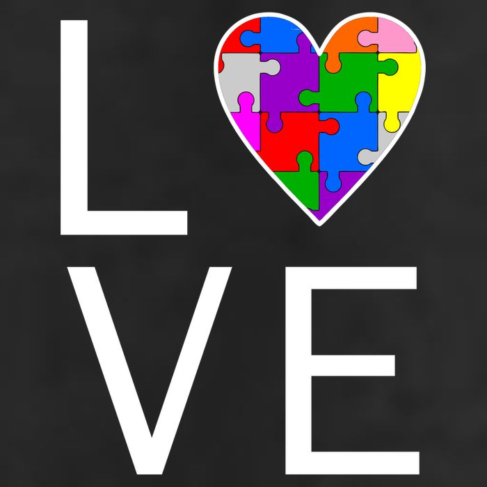 Love Autism Heart Puzzle Pieces Trucker Hat