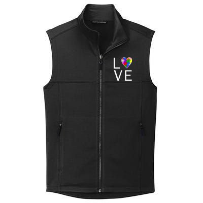 Love Autism Heart Puzzle Pieces Collective Smooth Fleece Vest