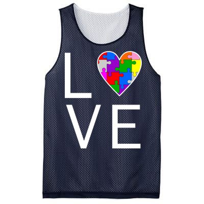 Love Autism Heart Puzzle Pieces Mesh Reversible Basketball Jersey Tank