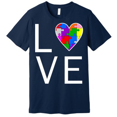 Love Autism Heart Puzzle Pieces Premium T-Shirt