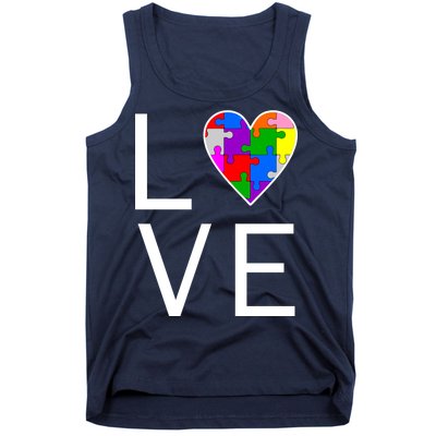 Love Autism Heart Puzzle Pieces Tank Top