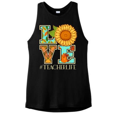 Love Autumn Fall #Teacher Life Ladies PosiCharge Tri-Blend Wicking Tank