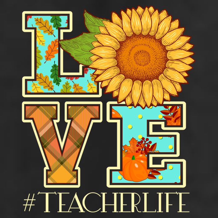 Love Autumn Fall #Teacher Life 7 Panel Mesh Trucker Snapback Hat