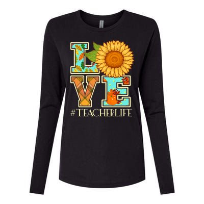 Love Autumn Fall #Teacher Life Womens Cotton Relaxed Long Sleeve T-Shirt