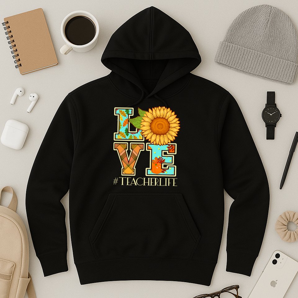 Love Autumn Fall #Teacher Life Hoodie