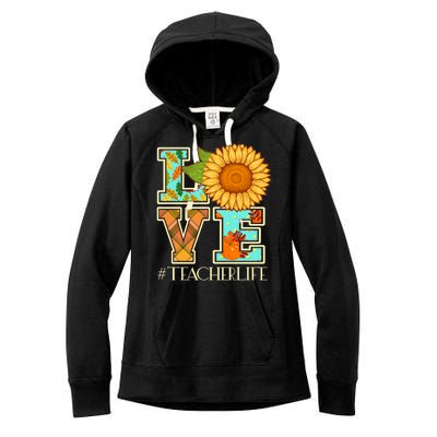 Love Autumn Fall #Teacher Life Women's Fleece Hoodie