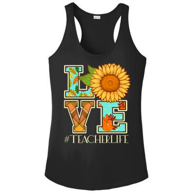 Love Autumn Fall #Teacher Life Ladies PosiCharge Competitor Racerback Tank