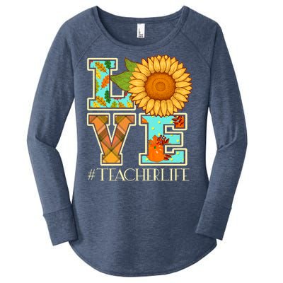 Love Autumn Fall #Teacher Life Women's Perfect Tri Tunic Long Sleeve Shirt