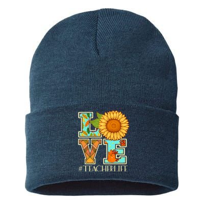 Love Autumn Fall #Teacher Life Sustainable Knit Beanie