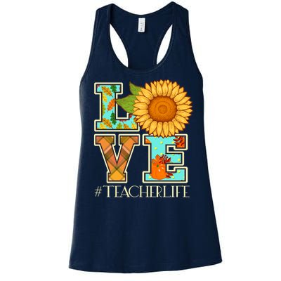 Love Autumn Fall #Teacher Life Women's Racerback Tank