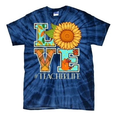 Love Autumn Fall #Teacher Life Tie-Dye T-Shirt