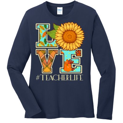 Love Autumn Fall #Teacher Life Ladies Long Sleeve Shirt