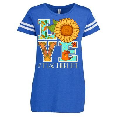 Love Autumn Fall #Teacher Life Enza Ladies Jersey Football T-Shirt