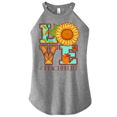 Love Autumn Fall #Teacher Life Women's Perfect Tri Rocker Tank