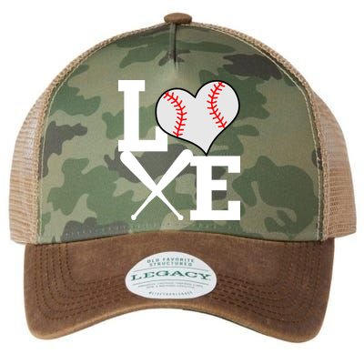 Love Baseball Heart Graphic Legacy Tie Dye Trucker Hat