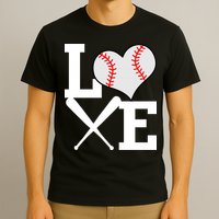 Love Baseball Heart Graphic T-Shirt